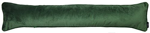 McAlister Textiles Matter Samt | Zugluftstopper mit Füllung | 18cm x 136cm in Moosgrün | wachbarer Deko Windstopper Kissen für Fenster, Türen im Designer Plüsch