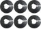 JJHXSM 6 x Rohrabdeckungen, Dekoration, 12 mm, PP-Kunststoff, Wasserrohr-Rosetten, Flansch, Wasserrohrabdeckung, Dekoration, schwarze Rohrabdeckung, Heizkörper