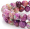 60 Pièces Perles Pierre Naturelles de Jaspe Blanc Violet Regal Sea Sédiment Perles de Pierres Précieuses Naturelles 6mm Perles de Pierre Ronde Colorées pour Bracelet Fabrication de Bijoux