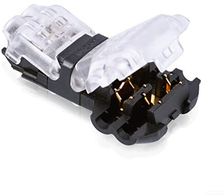 Connettore filo 10 pezzi, morsettiere senza buccia Terminali rapidi Connettore plug-in a doppio filo con fibbia di bloccaggio