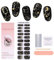 EBANKU Semi Cured Gel Nail Strips, Hot Gold Strips Long Lasting Waterproof Real Polish Wraps Stickers Cuticle Stick, File, Wipes & Sealing(UV/LED Lamp Required), NJTZ-20