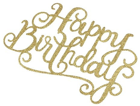 Happy Birthday Paper Cake Topper Silver for Wedding Banquets