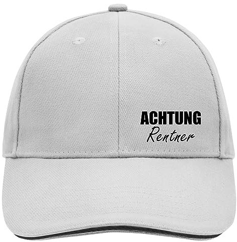 Huuraa Baseball Cap Achtung Rentner Schriftzug Geschenk Dark Grey/White Achtung Rentner Geschenkidee