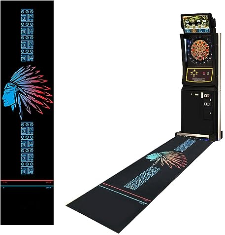 QCHIAN Rutschfester Dart-Teppich, Gummi-Dart-Bodenmatte, Stabiler Gummi-Schutzteppich, Dart-Trainingsteppich mit Wurflinie, geeignet for alle Darts