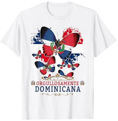 Republica Dominicana Schmetterling für Frauen & Dominikanische Flagge T-Shirt
