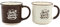 Dekohelden24 Porzellan Kaffeetassen als 2er Set, in beige und braun mit Auschrift Home Sweet Home, Größe L/B/H 12 x 9 x 8 cm. Fassungsvermögen ca. 300ml