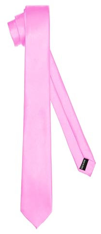 Ladeheid Corbata clásica para hombre, brillante, perfecta para la oficina y celebraciones, colores variados - Ideal para reuniones de negocios, bodas TMS-5 (150cm x 5cm, Rosa)