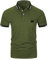 KUNJLELP Polo à Poche pour Hommes Chemise à Manches Courtes Col à Carreaux Chic Chemise de Travail Uniformes,C-Vert,M