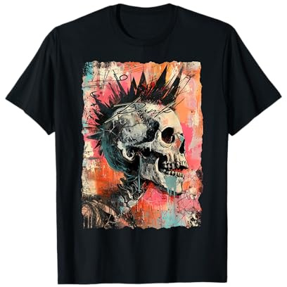 Y2K Vintage Graffiti Biker Rocker Schädel Punk Horror Skull T-Shirt