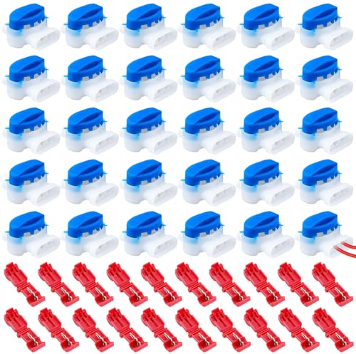 50 Stück Mähroboter Kabelverbinder, Rasenroboter Kabelverbinder, Verbindungsklemmen Kabelklemmen Draht Kabel Verbinder, 314 Wasserdicht Kabelklemme für Rasenroboter Rasenmäher Automower