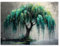 JOSUE Arbre De Vie Decoration Paysage minimaliste Tableau Moderne Sur Toile,Vert, gris Tableau Chambre Enfant Decoratifs Muraux Salon DéCor- 30x40cm Sans cadre