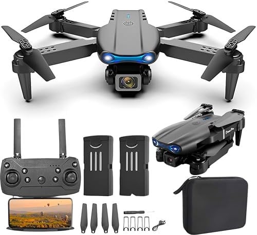 SGM99 Drone with Camera for Adults, RC Foldable Quadcopter, HD Video Foldable Drones W Brushless Motor, 360° Rotation Stunt, with 2 Batteries, Carrying Case, Easy to Use For Beginners Kids/Adult