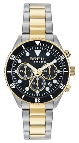 Breil Uhr Herren, Armband aus Stahl, Gehäusedurchmesser 41 cm | Sammlung OVERHAND, Uhrwerk Quartz Analog, Wasserbeständig bis 100 Meter, Schmuck als Geschenkidee Herren