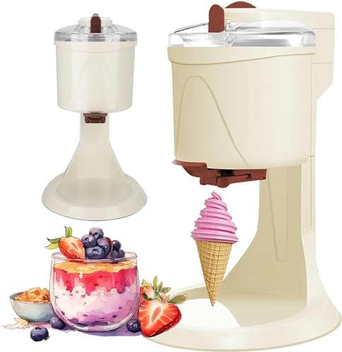 JJENXYYDS Milkshake Ice Cream Mixer,Frozen Fruit Ice Cream Maker,Simple Easy to Clean Ice Cream Maker Dispenser for Dessert Yoghurt Cone Home