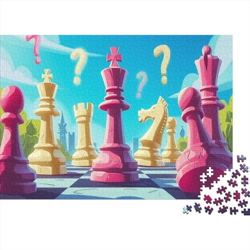 Chess Jigsaw Puzzles for Adults 1000 Pieces Chess Game Impossible Puzzle Brain Teaser Difficult Educational Games Relax Puzzles Games Premium 1000pcs (75x50cm)