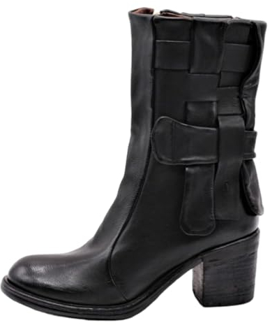 A.S.98 STIVALETTI in Pelle Donna EU 39 - A24207 - NERO