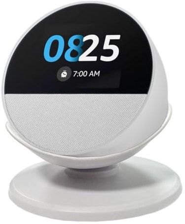 Soporte de Mesa para Echo Spot (2024), Soporte Ajustable para Echo Spot (2024), Soporte de Base Antideslizantes, Accesorio de Altavoces Inteligente (Blanco 1)