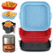 Alyvisun Molde Silicona Freidora de Aire, 3 Piezas Bandeja Moldes Air Fryer Reutilizable Recipientes Cuadrado Cesta Utensilios para Freidora sin Aceite, Microondas, Horno (Rojo+Negro+Azul Cielo)