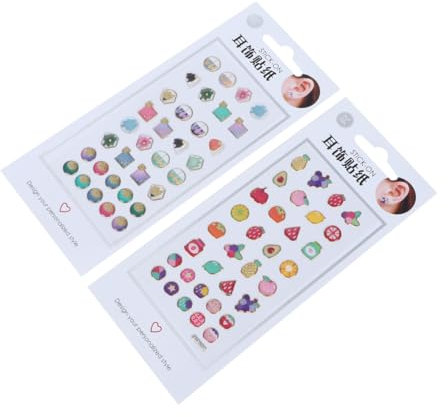 Alasum 4 Sätze Klebeohrringe Selbstklebend Cartoon Ohrring Aufkleber Nagel Aufkleber Adhesive Ohrring Papier Für Damen