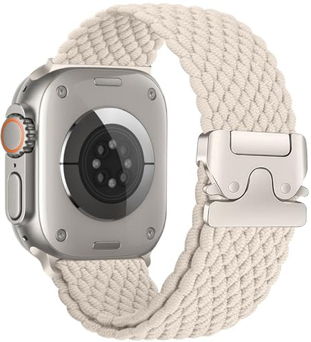 Geflochtenes Armbänder für Apple Watch Ultra/2 Armband 49mm 46mm 40mm 44mm 45mm 41mm 42mm 38mm,Elastisches Nylon Strap Fallschirmverschluss Band für Apple Watch 10 iWatch 9 8 7 6 5 4 3 SE/2 Apfelband
