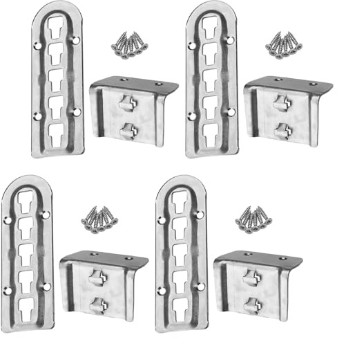 4er Set SOTECH Bettbeschlag Einhängebeschlag höhenverstellbar für Mittelbalken- und Lattenrostauflage Stahl verzinkt Höhe: 140 mm