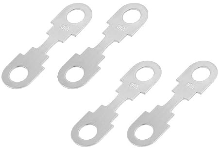 4 Pcs 30A Flat Fuse Strips, Silver Tone Zinc Alloy Accessories Replacement for Car Motorcycle DC 12V-32V Circuit