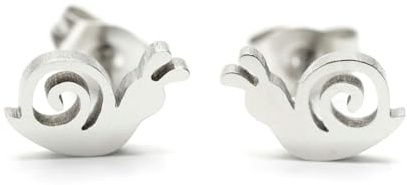 Miniblings Schnecken Ohrstecker Edelstahl Schnecke Haus Weinberg Herbst silber - Origineller Modeschmuck | Ohrringe Stecker Ohrschmuck