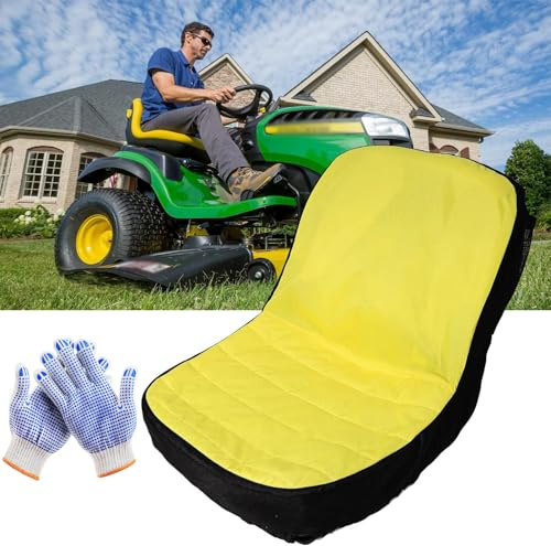 AzulLanse Große Sitzbezug LP92334,gepolsterter wasserdichter Sitzbezug für Rasenmäher mit Fahrerplatz,passend für John Deere Mäher-&Gator-Sitze,mit praktischem Aufbewahrungstasche