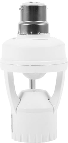 Kisangel Adaptateur B22 À E27 Douille Détection De Lumière Avec Détecteur De Mouvement Infrarouge Convertisseur Pour Ampoule Led E27 Installation Facile Pour Couloir Escalier Intérieur