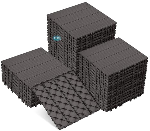 Garden Decking Tiles,44Pcs Plastic Decking Boards