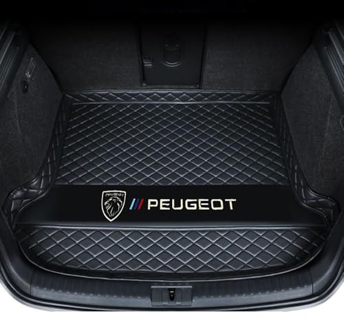 XVBFSC Coche Alfombrillas Maletero para Peugeot 307 2009-2010, Tronco Bandeja Protectora Mat Estera Maletero Coch Accesorios Interiores,Black