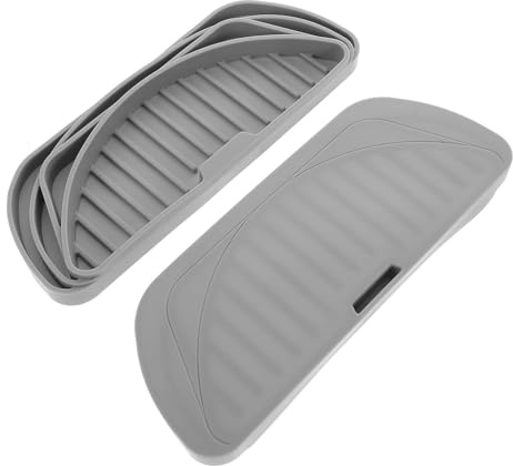 DECORNIJIA Refrigerator Drip Tray Silicone Mat 2Pcs Grey Water Dispenser Drip Catcher Pan Non-Slip Fridge Spill Protector for Beverage Dispenser and Ice Water