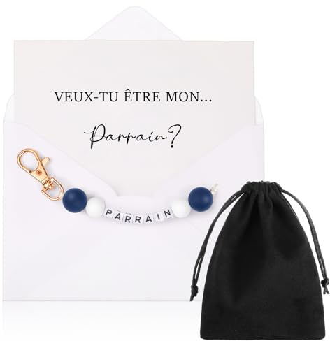 Hestya Cadeau Demande Parrain Cadeau Annonce Grossesse Tonton Papi Parrain | Veux-Tu Être Mon Parrain, Tu Vas Être Tonton, Tu Vas Être Papi, Porte-Clés, Carte Annonce avec Enveloppe pour Noël Baptême