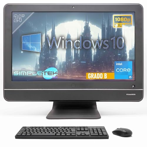 HP 8200 Ordenador todo en uno de 23 pulgadas, Core i5, 16 GB RAM 480 GB SSD | Windows 10 Home | Con Webcam y Reproductor de DVD-RW (Reacondicionado)