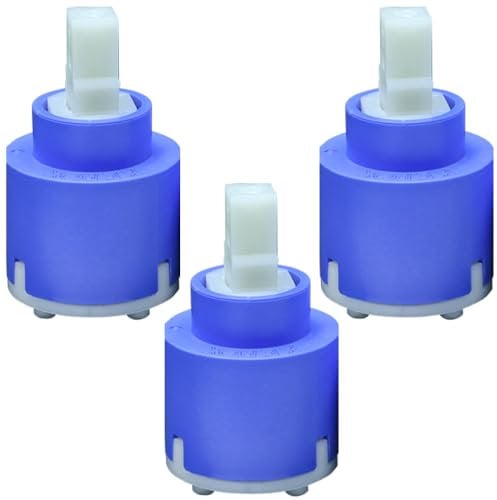 Schläfer | 480019-35mm-Mischbatteriekartusche, Keramik-Ersatzkartusche für Kerox 35 mm K35-A, ohne Kartuschenboden mit 2 Füßen, Wasserhahn Kartusche Küche, Waschbecken, Badewanne 3STK