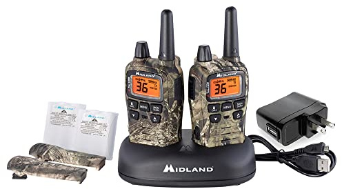 Midland® - T75VP3 - 36 Channel FRS Two-Way Radio - Long Range Walkie Talkie, 121 Privacy Codes, & NOAA Weather Scan + Alert - Mossy Oak Camo - Set of 2