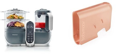 Babymoov Nutribaby (+) industrial grey - Multifunktions Küchenmachine + Babymoov Displaygehäuse Nutribaby (+) Kupfer-Effekt