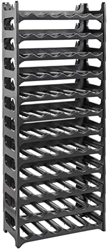 Grizzly Portabottiglie - design modulare e impilabile per 72 bottiglie, portabottiglie nero