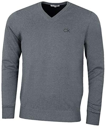 Calvin Klein Golf Hommes V-Neck Pull Tour - Gris Marl - L