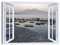 LuxHomeDecor Quadro Finestra Napoli Vesuvio 100x75 cm Stampa su Tela con Telaio in Legno Arredamento Arte Arredo Moderno