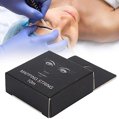 Augenbrauen Mapping String, vorgefärbter eyebrow String zum Messen von Augenbrauen Spot, Eyebrow Line Marker Mapping, Tattoo Brow Marker Tool 10 Meter ultradünner Bambus Holzkohlefaden