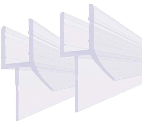 BIJON Duschdichtung 5mm - 6mm, 2x 80cm Duschtür-Dichtung für Glas, Dichtung Dusche Glastür, Duschkabinen-Dichtung, Duschlippendichtung, Abdichtung Dusche, Gummilippe - DU02-SET