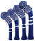 Scott Edward Knit Golf Wood HeadCovers, Set of 4, Fit Driver (460CC) Fairways hybrid/UT, Soft and Thick, Eyes-catching, Blue White Reticulated