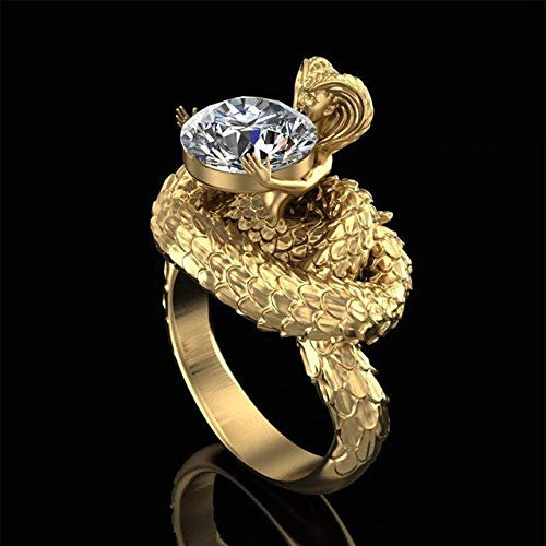 OSALAD Cobra Snake King Design Hyperbole Form Frauen Ring Zirkon Alte Legende Der Kopf Schlange Luxus Gold Farbe Punk Schmuck