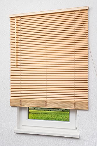 LYSEL Outlet Holzjalousie 25mm in Esche in den Maßen (B x H) 90cm * 130cm