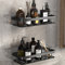 PIGPIGFLY Etagere Douche,Rangement Douche sans Percage,Panier Salle de Bain en Aluminium,Rangement Douche Noire,Porte Shampoing Douche,Etagere sans Percer (1pcs)