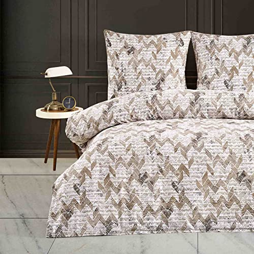 Buymax® Bettwäsche 155x220 100% Baumwolle 4-Teilig Bettbezug - Bettwäsche-Sets 155 x 220cm mit 2 mal Kissenbezüge 80x80cm, ÖKO-TEX Renforcé-Bettdeckenbezüge Set mit Reißverschluss