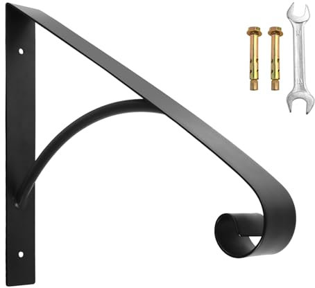 Pasamanos de escalera de montaje en pared para escalones al aire libre, pasamanos de escalera de hierro forjado de metal para 1 o 2 escalones, barandilla de escalera para escalones interiores o porche