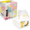 Kawaii Glass Milk Carton Cup Clear Cute Milk Cup Mini Creamer Pitcher Container Microwavable 12 Oz, 1Pcs(Banana)