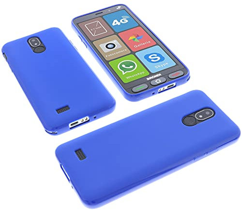 foto-kontor Custodia Compatibile con cellulari Brondi Amico Smartphone S Nero Cover in Gomma TPU di Colore Blu/Azzurro